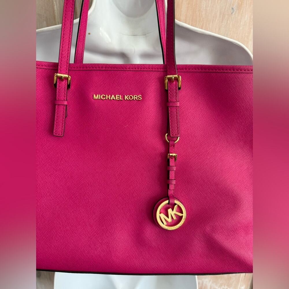 Michael Kors Hot Pink Tote Bag Purse - Picture 2 of 13